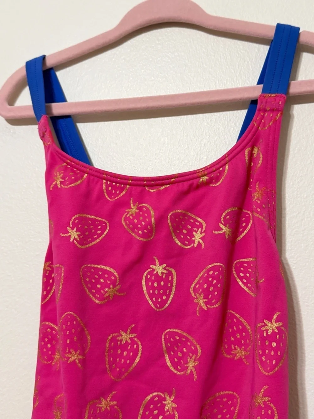 Mini Boden Pink Strawberry Swimsuit 7-8 years one piece girls